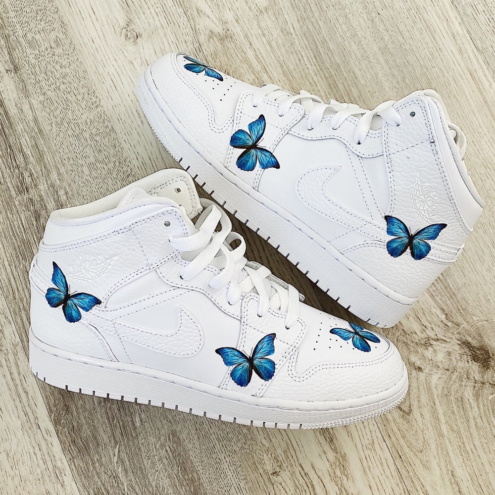 Nike custom 🦋 air jordan 1 mid sneakers - Picture 7 of 7